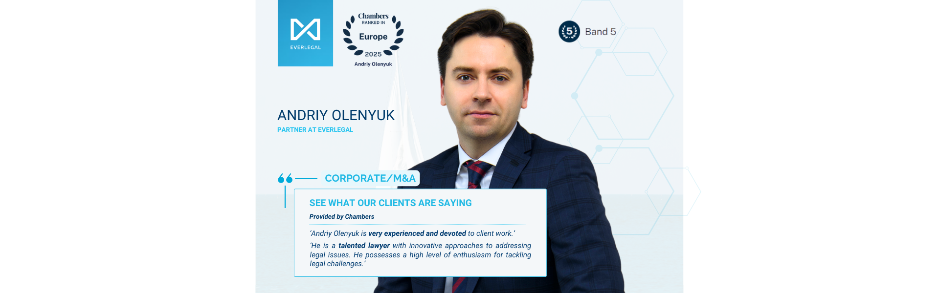 Client testimonial on the work of EVERLEGAL Partner Andriy Olenyuk